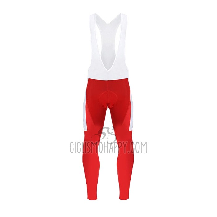 Direct Energie Cycling Jersey Bib Tight 2021 Men Long Sleeve White Red Yellow Blue